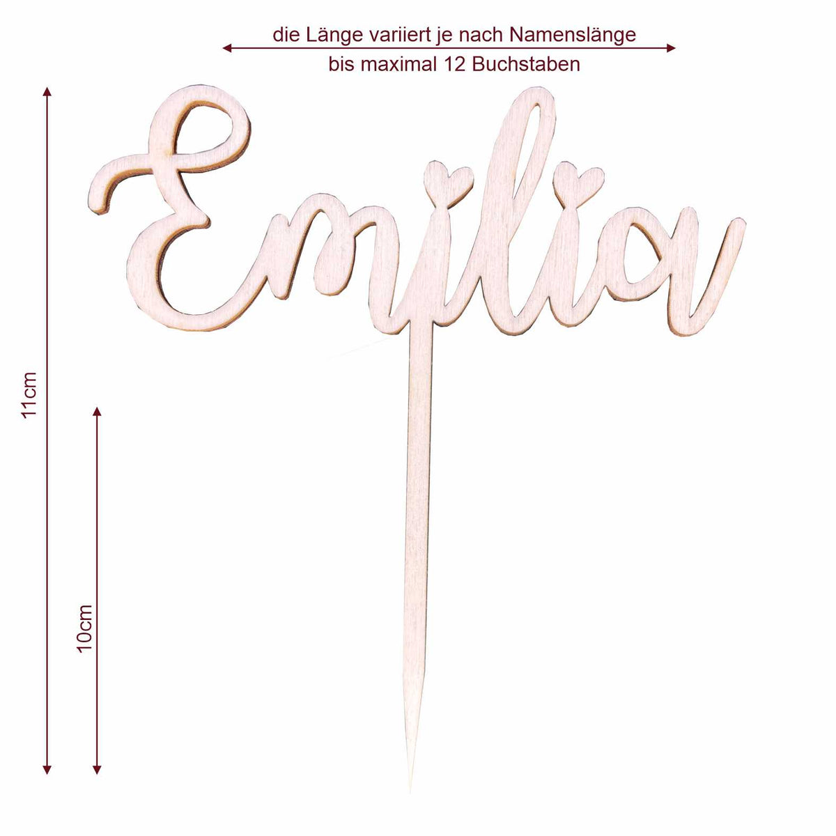 CAKE TOPPER Wunschname personalisiert- Tortendeko & Kuchendeko - FOTOFOL
