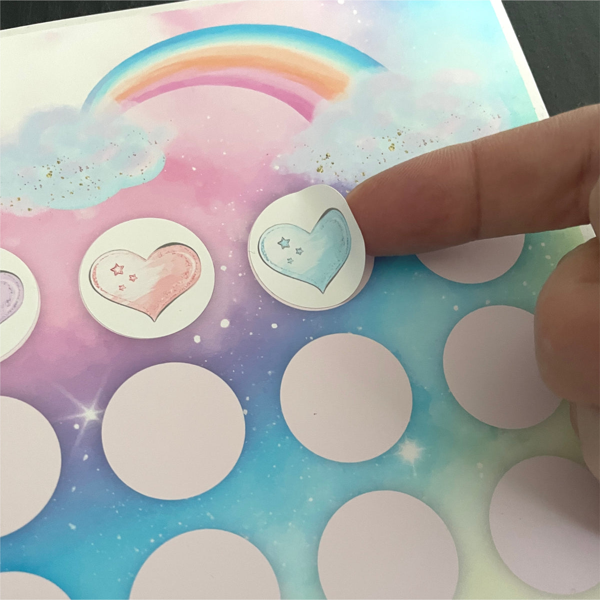 Aufkleber Set - Belohnungstafel für Kinder - mit tollen Stickern für Mädchen - Motiv Einhorn - FOTOFOL