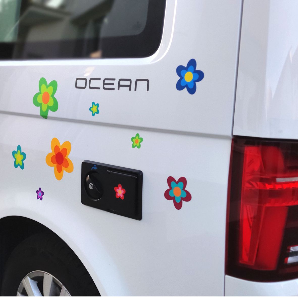 23 Aufkleber Auto Hippie Blumen Flower Power Sommer - FOTOFOL