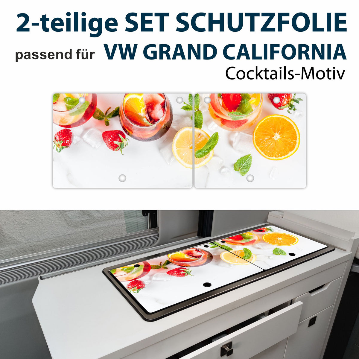 Schutzfolien Auto Set passend für VW Grand California - Transparent oder mit Motiven - FOTOFOL