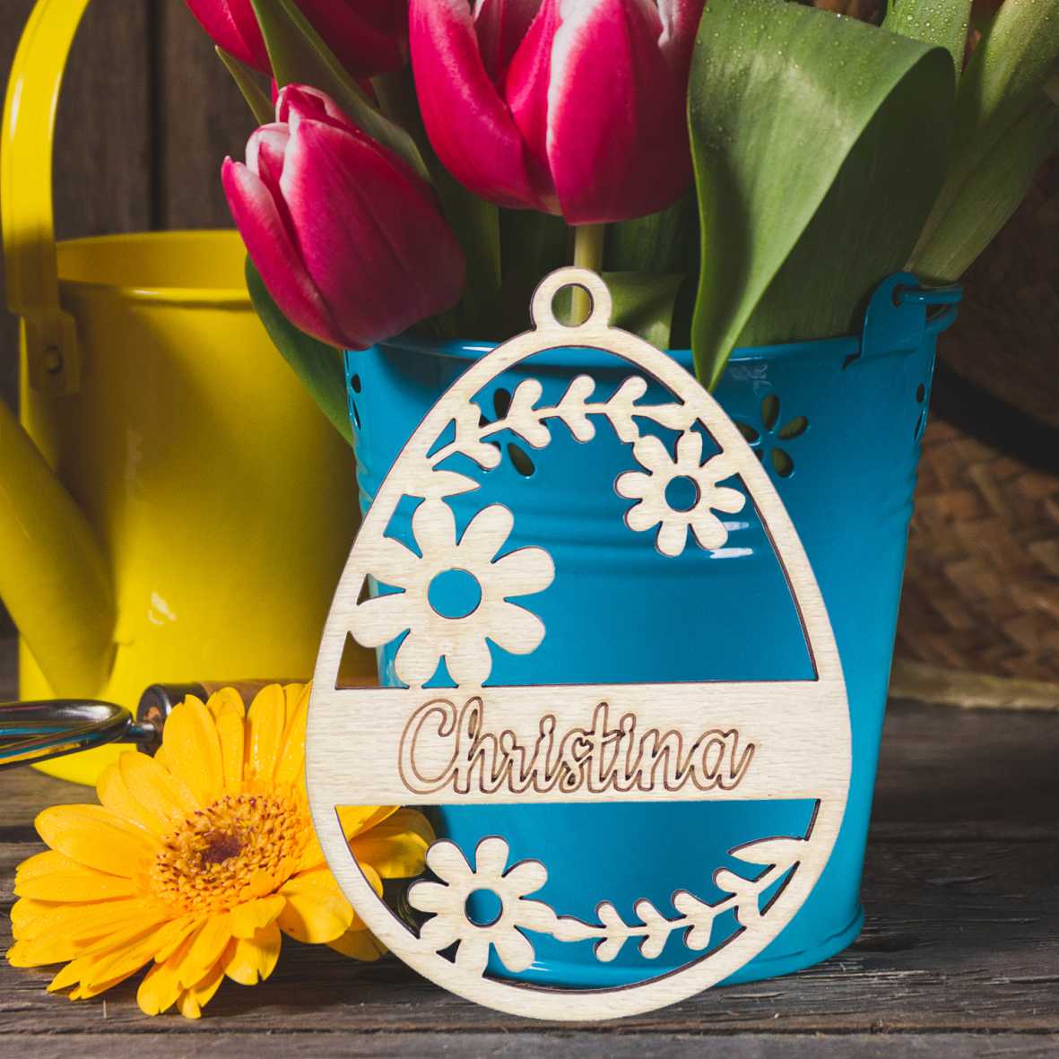 Osterschmuck - Anhänger Ostereier mit Wunschnamen - Ostern Ei personalisiert - FOTOFOL
