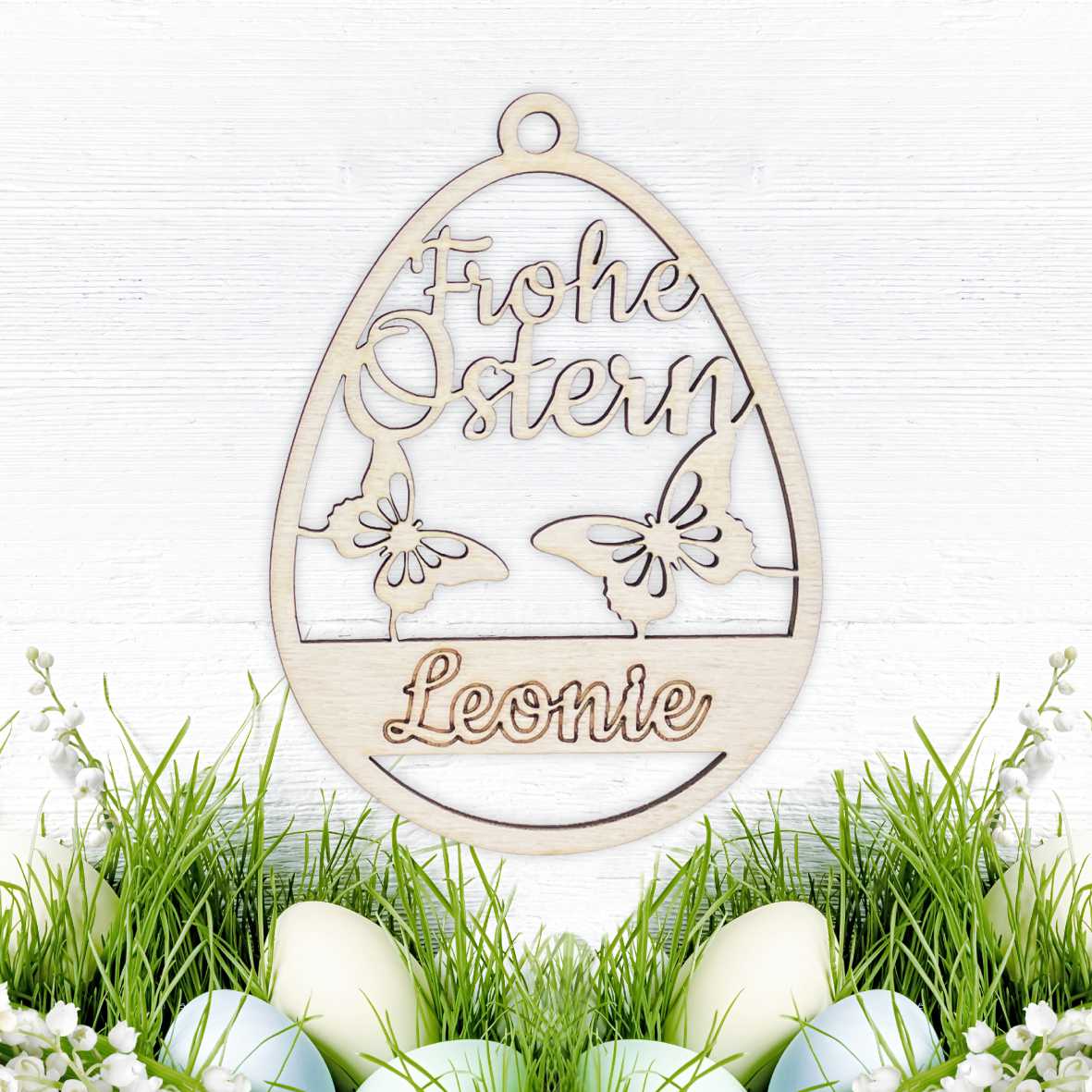 Osterschmuck - Anhänger Ostereier mit Wunschnamen - Ostern Ei personalisiert - FOTOFOL
