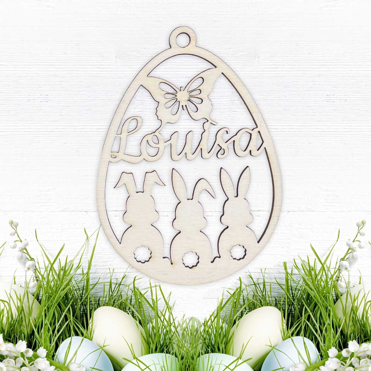Osterschmuck - Anhänger Ostereier mit Wunschnamen - Ostern Ei personalisiert - FOTOFOL