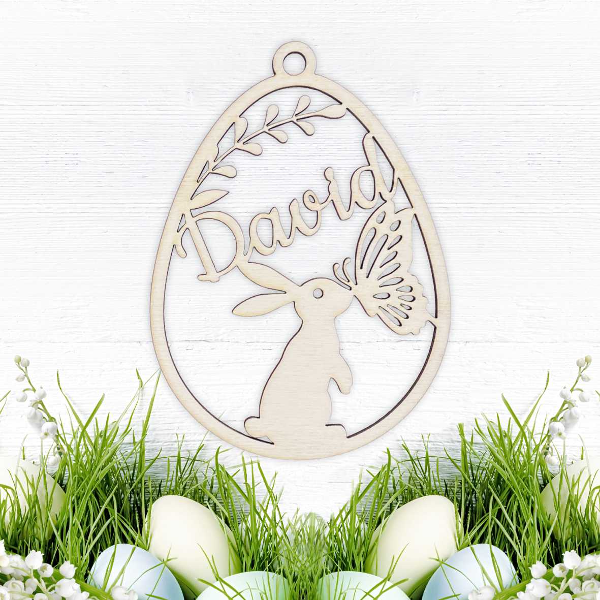 Osterschmuck - Anhänger Ostereier mit Wunschnamen - Ostern Ei personalisiert - FOTOFOL