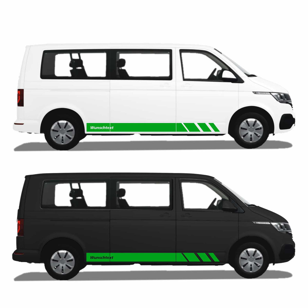 Seitenstreifen passend für VW T6.1, T6, T5, Multivan, Bulli, Wunschtext, Seitenaufkleber + Rakel - FOTOFOL