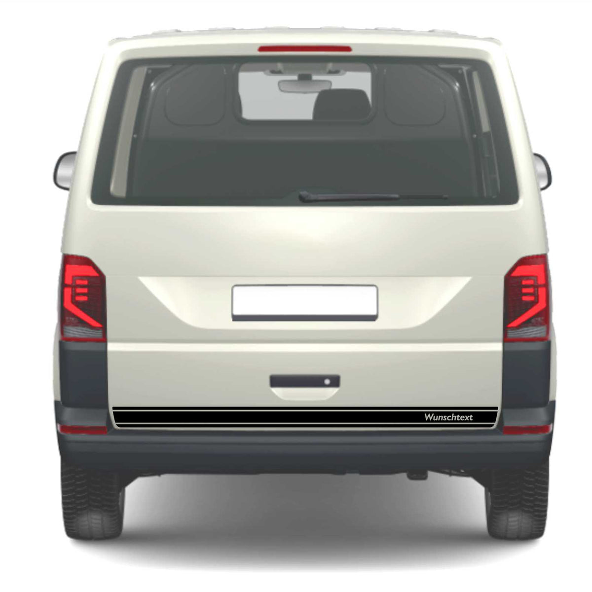 Heckklappen Heckstreifen Aufkleber Wunschtext passend für VW T6.1 T6 T5 Multivan Bulli - Streifen 3 - FOTOFOL