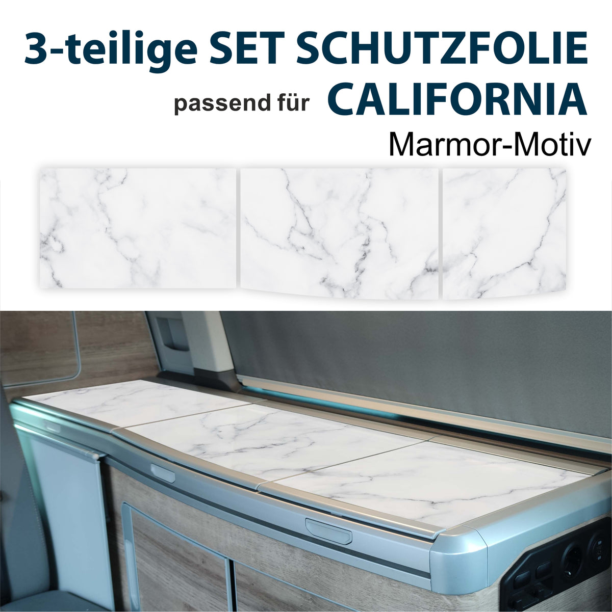 Schutzfolien Auto-Set, passend für VW T6.1 oder T6 California - Schutz für Glass-Abdeckung vom Kühlschrank, Kochfeld, Spülbecken mit verschiedenen Motiven - FOTOFOL