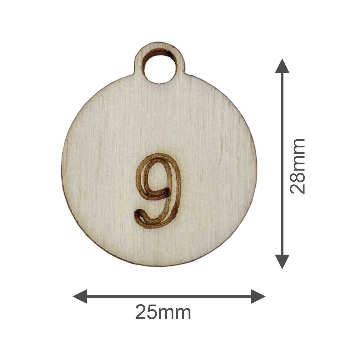 Adventskalender Zahlen aus natürlichem Birkensperrholz