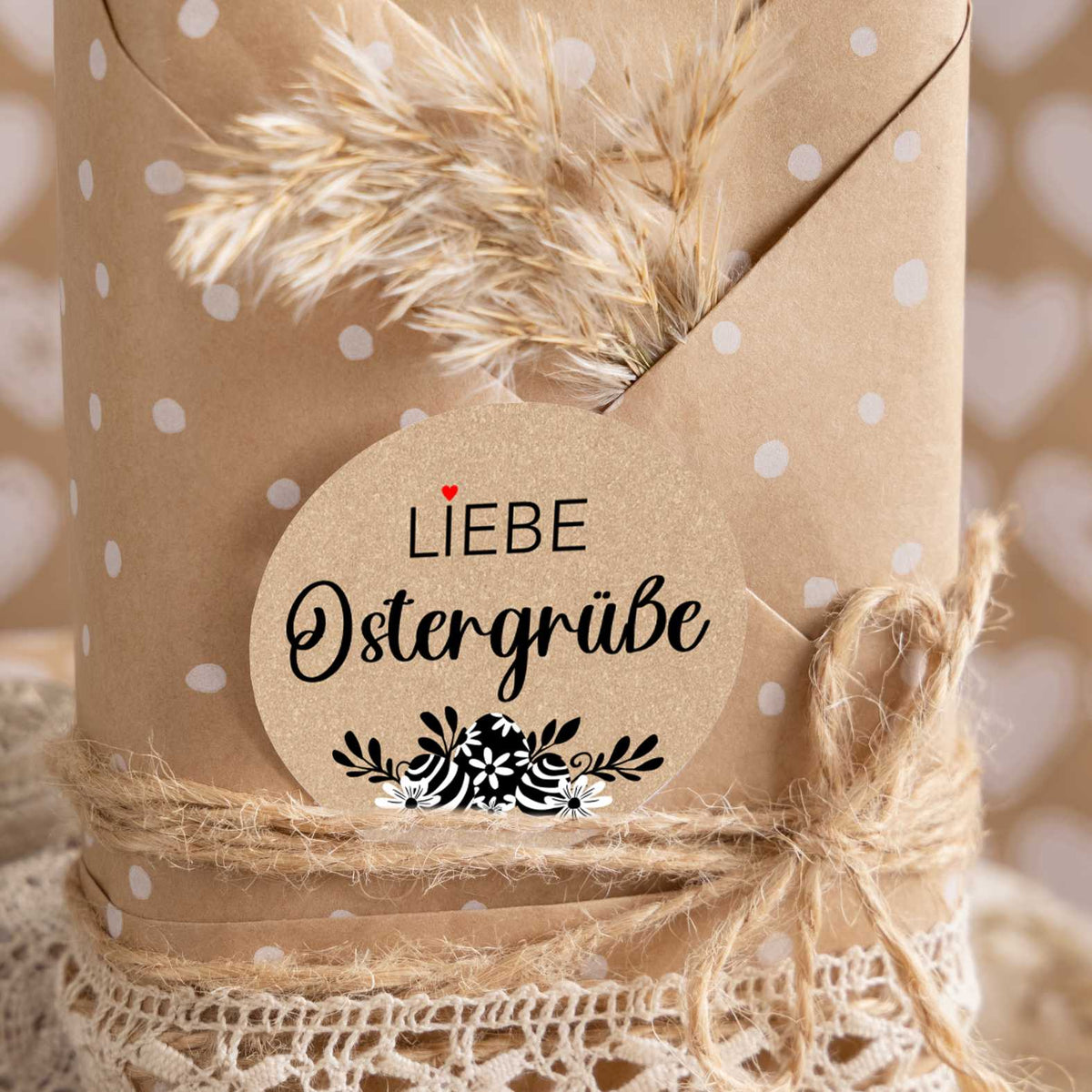 Personalisierte Aufkleber Frohe Ostern zum Basteln und Dekorieren -24 Stück - 4cm - FOTOFOL
