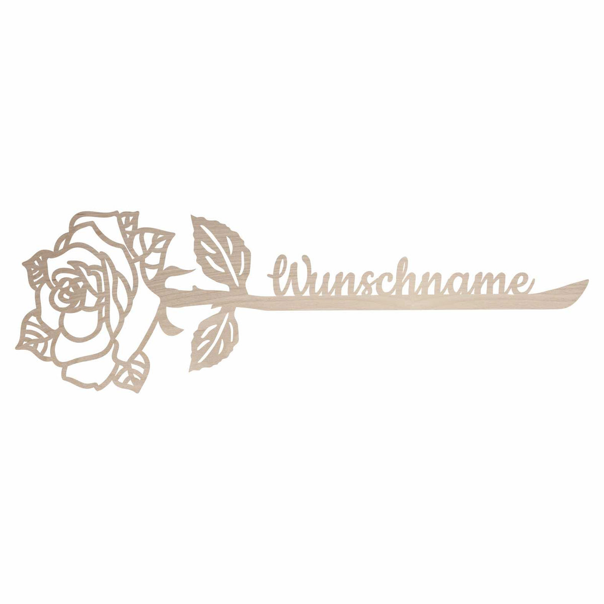Personalisierte Rose aus Holz mit Wunschname - FOTOFOL
