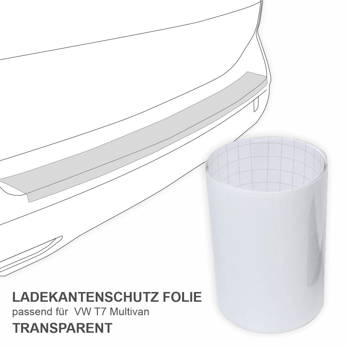 Schutzfolie Auto Ladekante / Stoßstangen Transparent passend für VW T7 Multivan - Kratzschutz, Lackschutzfolie - FOTOFOL