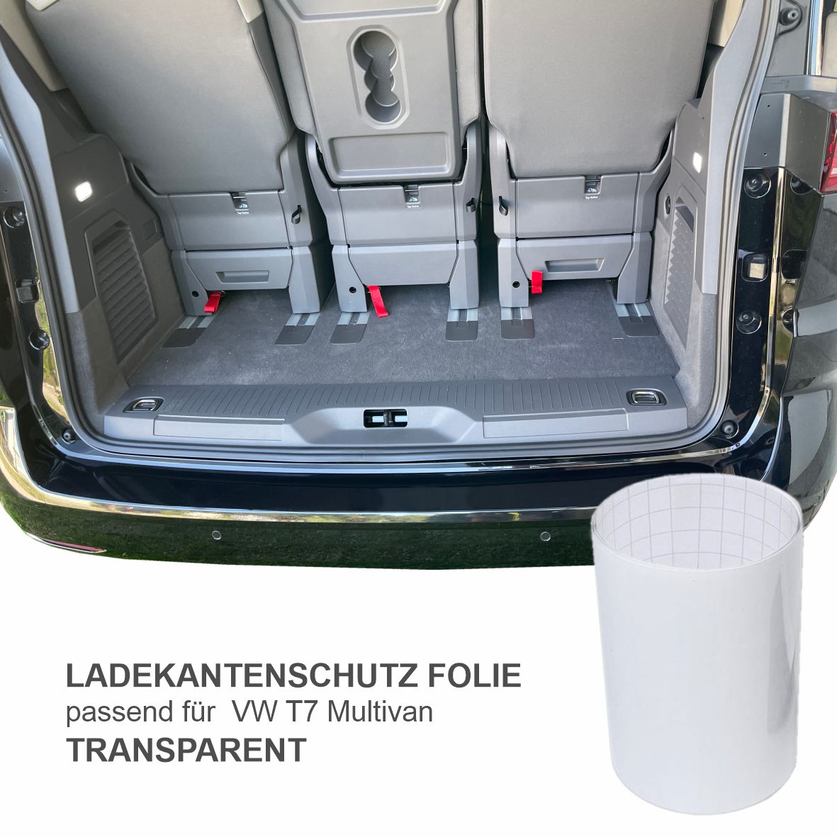 Schutzfolie Auto Ladekante / Stoßstangen Transparent passend für VW T7 Multivan - Kratzschutz, Lackschutzfolie - FOTOFOL