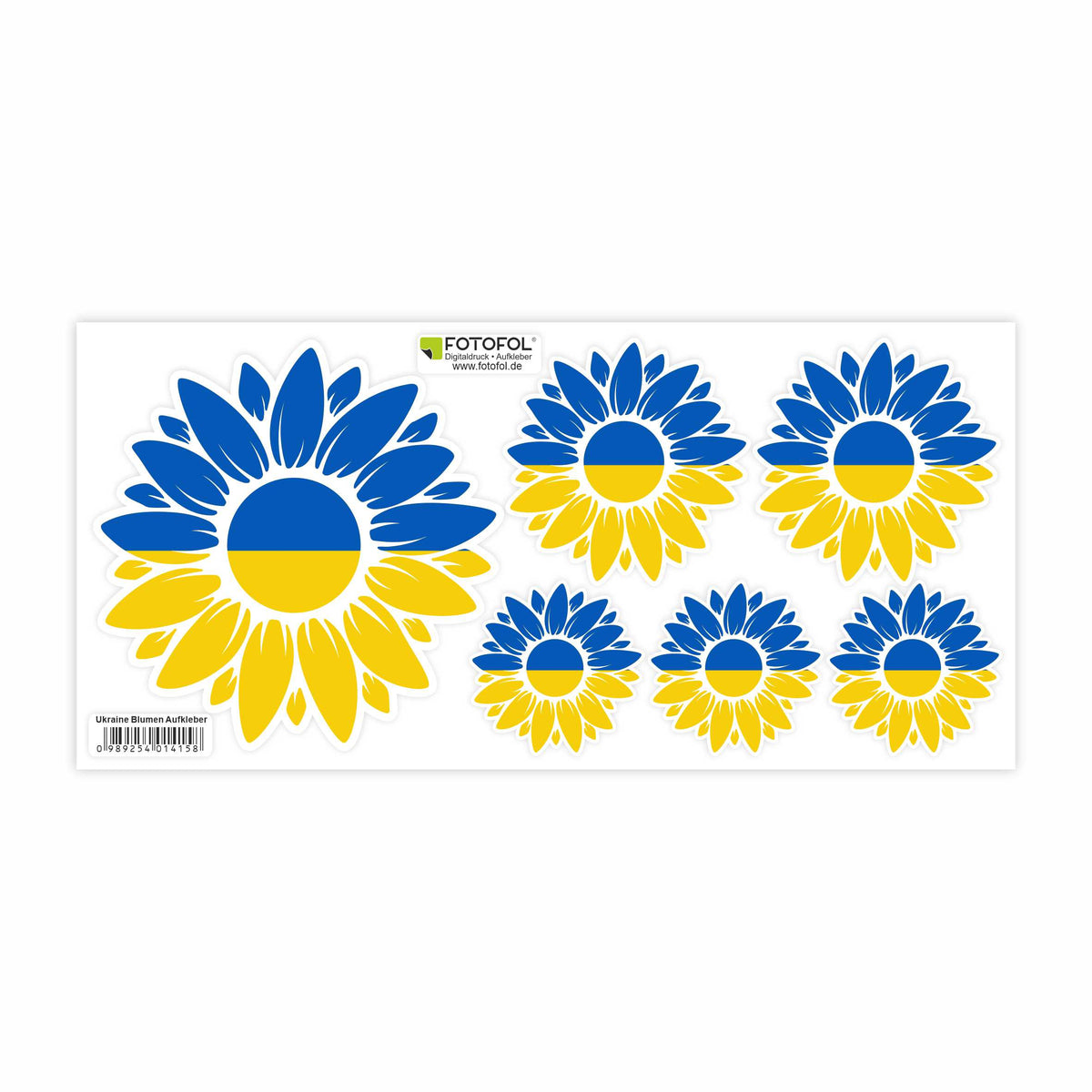 Ukraine Aufkleber Set - Fahne Flagge Karte Blumen Friedenstaube Ukraine - FOTOFOL