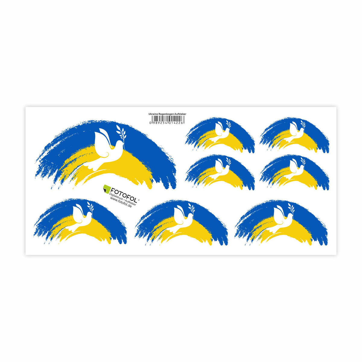 Ukraine Aufkleber Set - Fahne Flagge Karte Blumen Friedenstaube Ukraine - FOTOFOL
