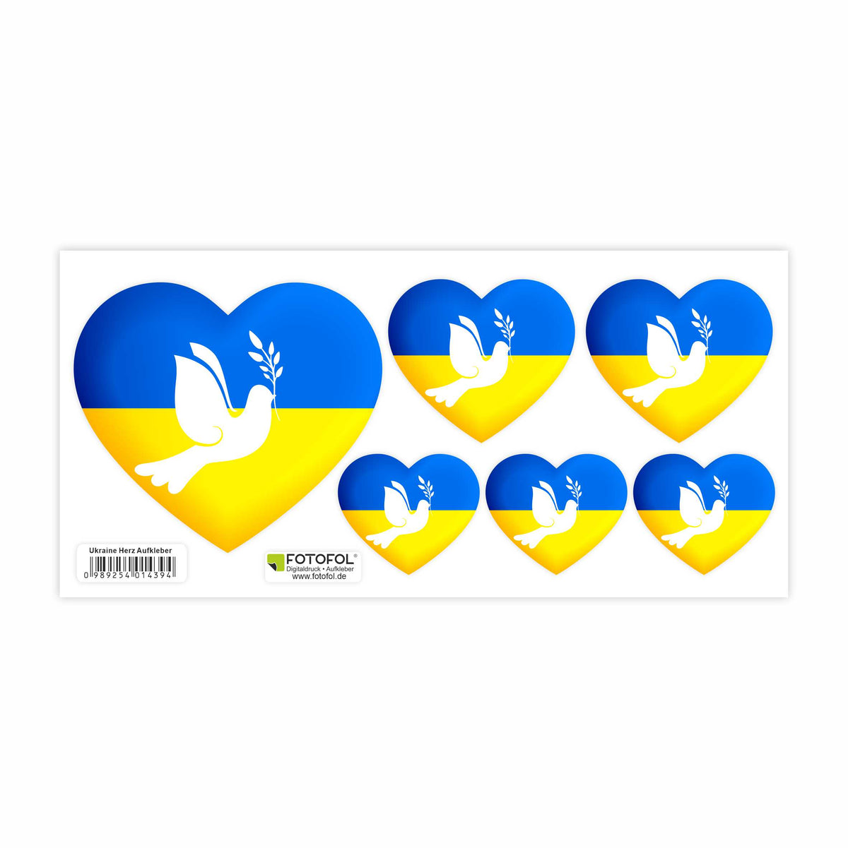 Ukraine Aufkleber Set - Fahne Flagge Karte Blumen Friedenstaube Ukraine - FOTOFOL
