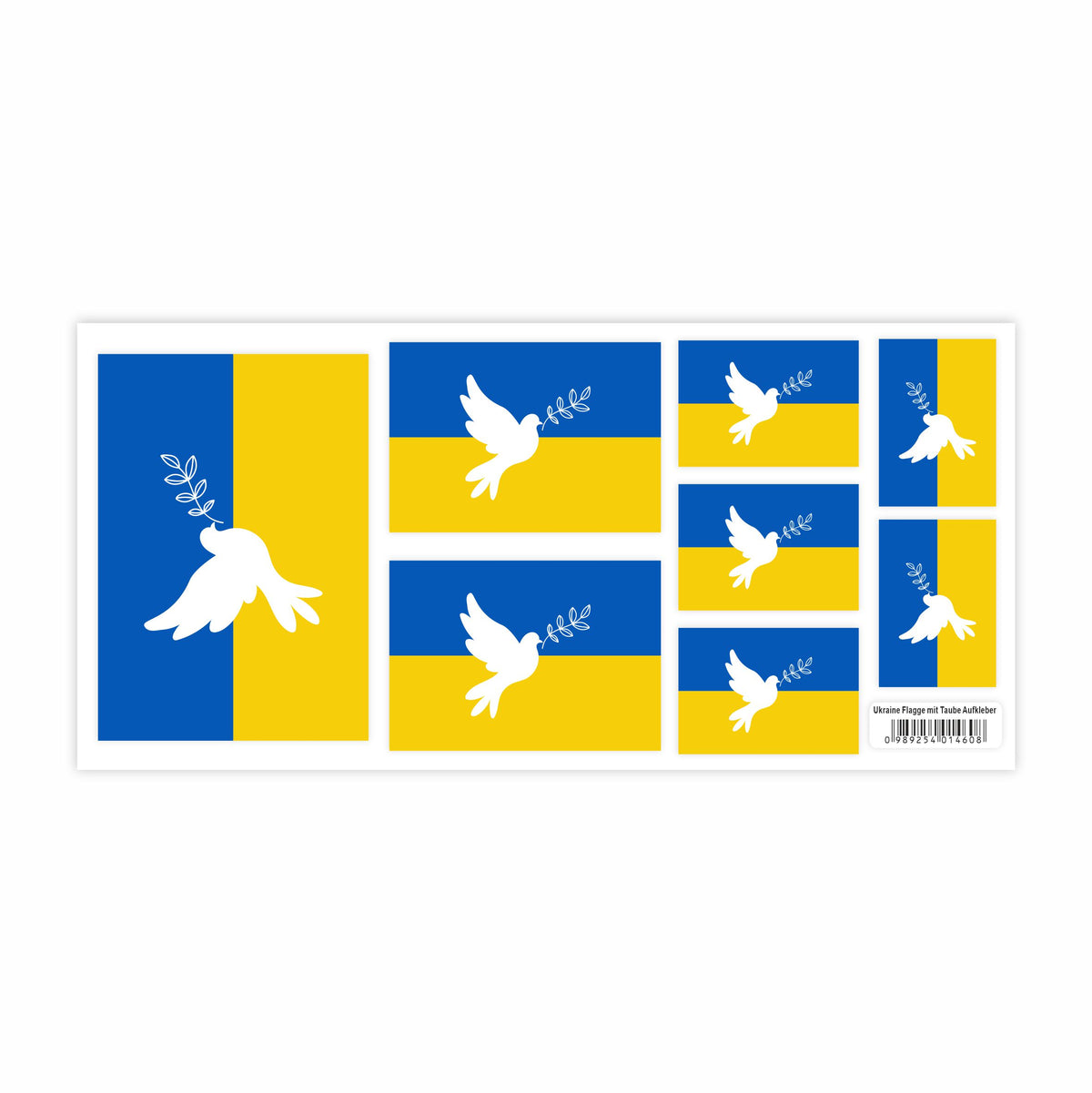Ukraine Aufkleber Set - Fahne Flagge Karte Blumen Friedenstaube Ukraine - FOTOFOL