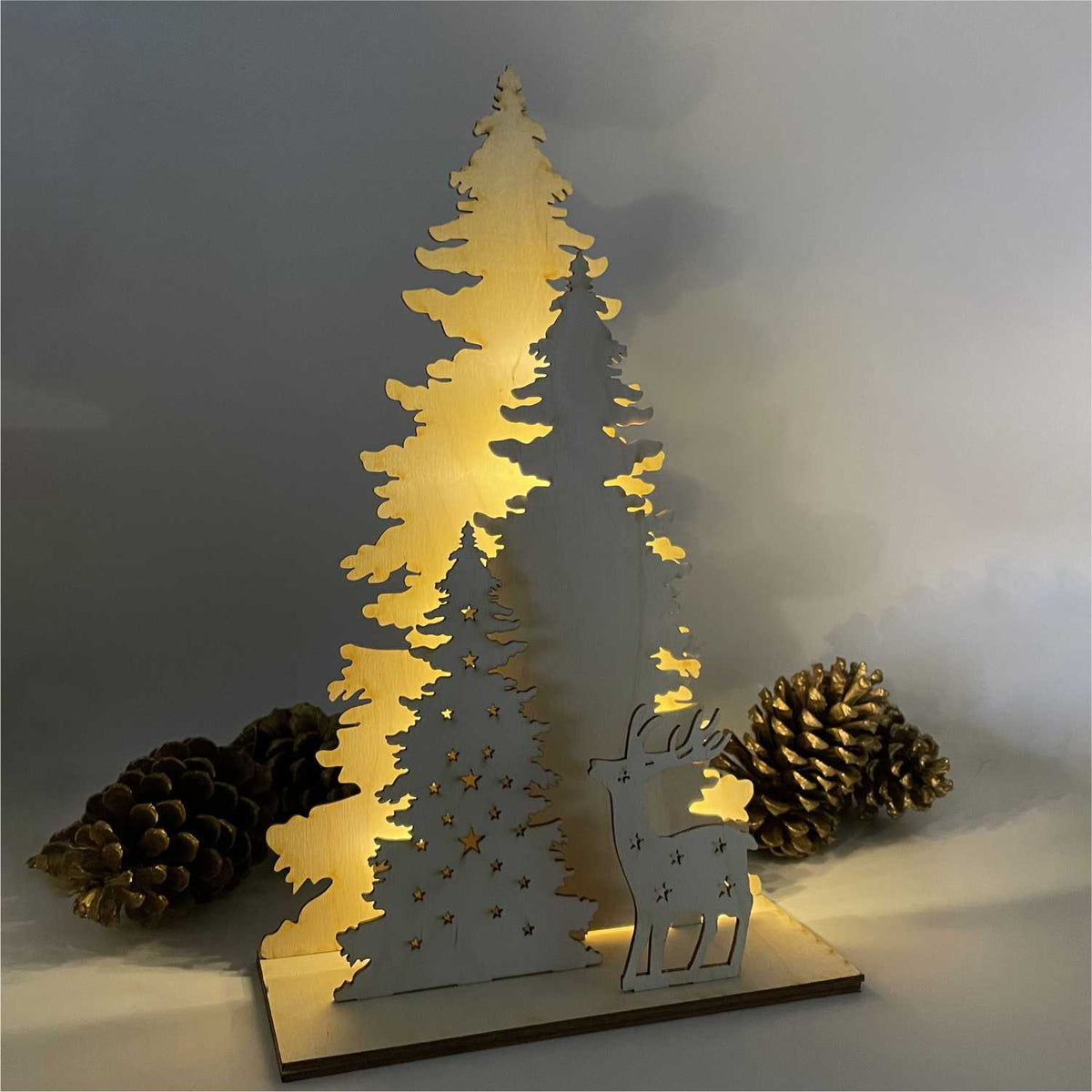 Bastelset Wald aus Holz für Weihnachten - Weihnachtsdeko aus Holz - FOTOFOL