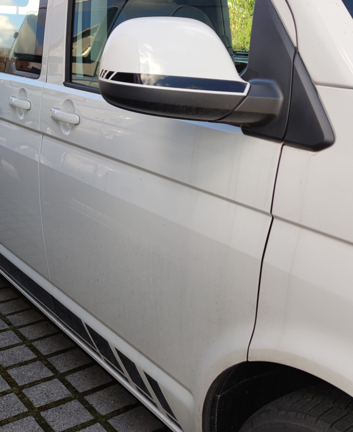Spiegelstreifen Aufkleber Set passend für VW T6.1 - Spiegelgehäuse Tuning Sticker - FOTOFOL