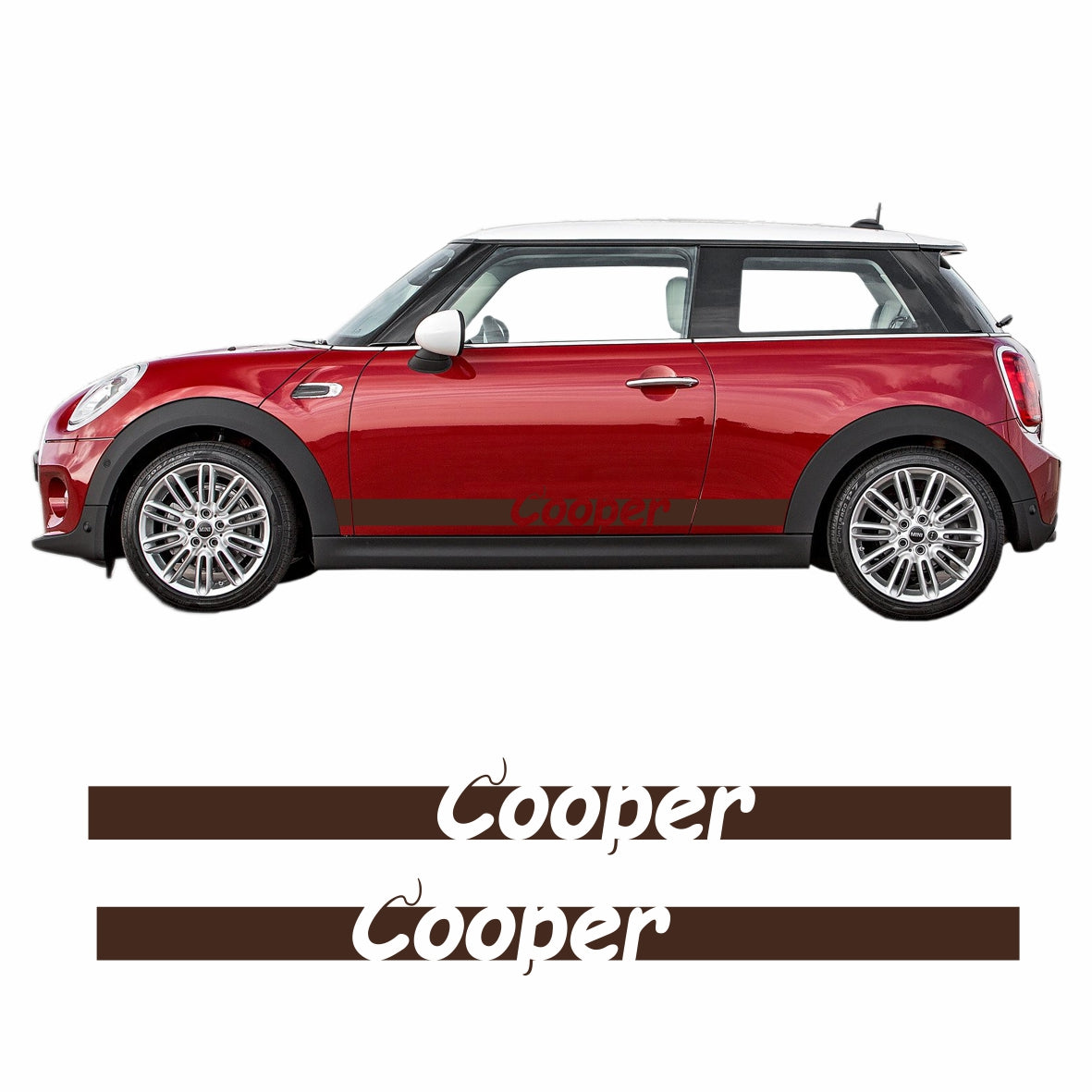 Seitenstreifen Mini Cooper "Cooper" Aufkleber Auto Sticker 180 x 19 cm - FOTOFOL