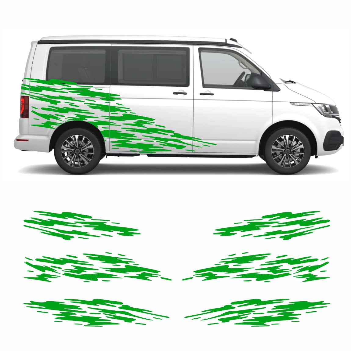 Seitenstreifen Aufkleber "Splash Style" passend für VW T6.1, T6, T5, Multivan, Bulli, Transporter - FOTOFOL