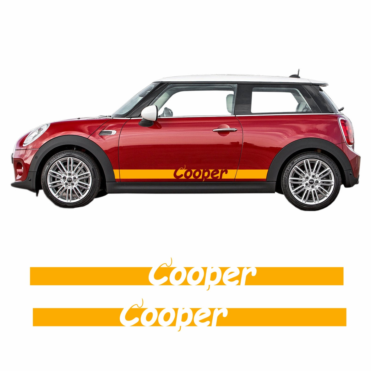 Seitenstreifen Mini Cooper "Cooper" Aufkleber Auto Sticker 180 x 19 cm - FOTOFOL
