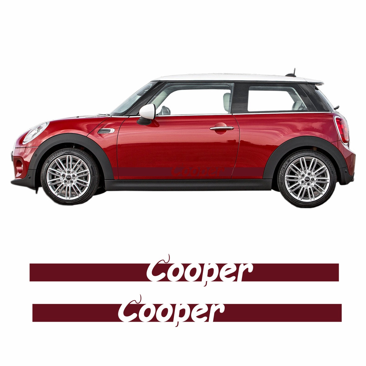 Seitenstreifen Mini Cooper "Cooper" Aufkleber Auto Sticker 180 x 19 cm - FOTOFOL