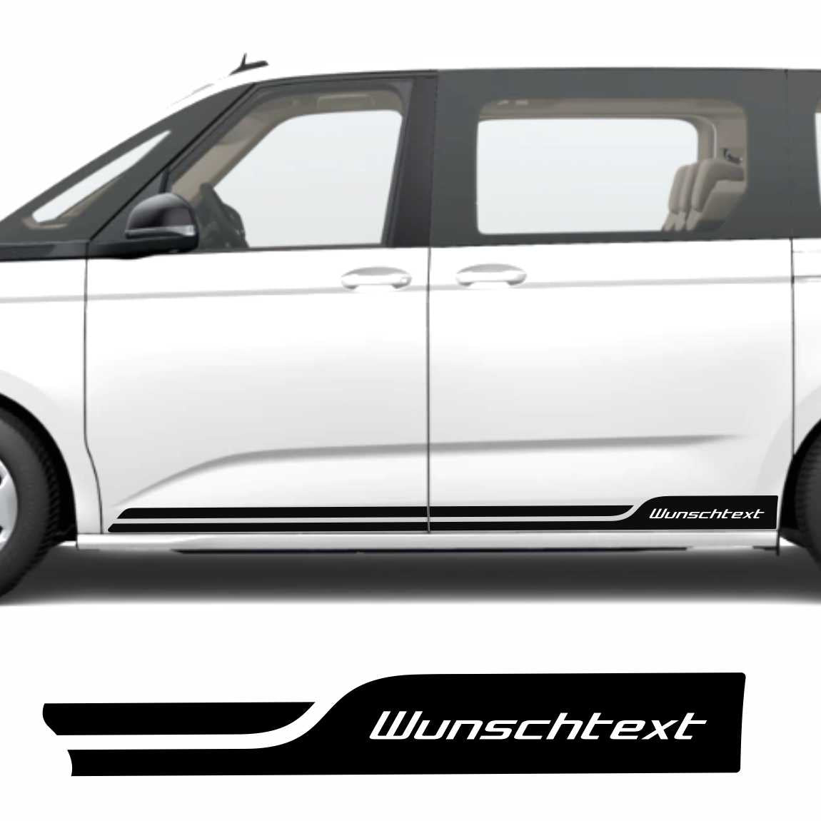 Seitenstreifen Zierstreifen mit Wunschtext passend für VW T7 Multivan - FOTOFOL