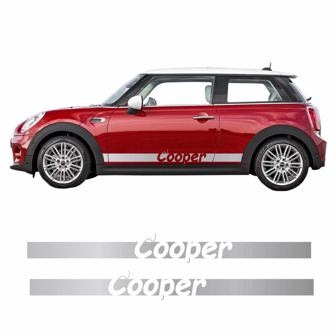 Seitenstreifen Mini Cooper "Cooper" Aufkleber Auto Sticker 180 x 19 cm - FOTOFOL