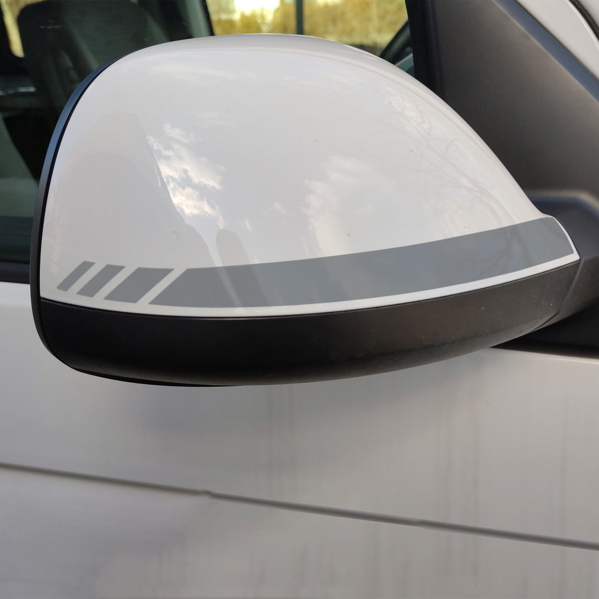 Spiegelstreifen Aufkleber Set passend für VW T6.1 - Spiegelgehäuse Tuning Sticker - FOTOFOL