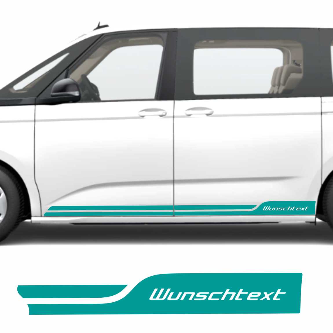 Seitenstreifen Zierstreifen mit Wunschtext passend für VW T7 Multivan - FOTOFOL