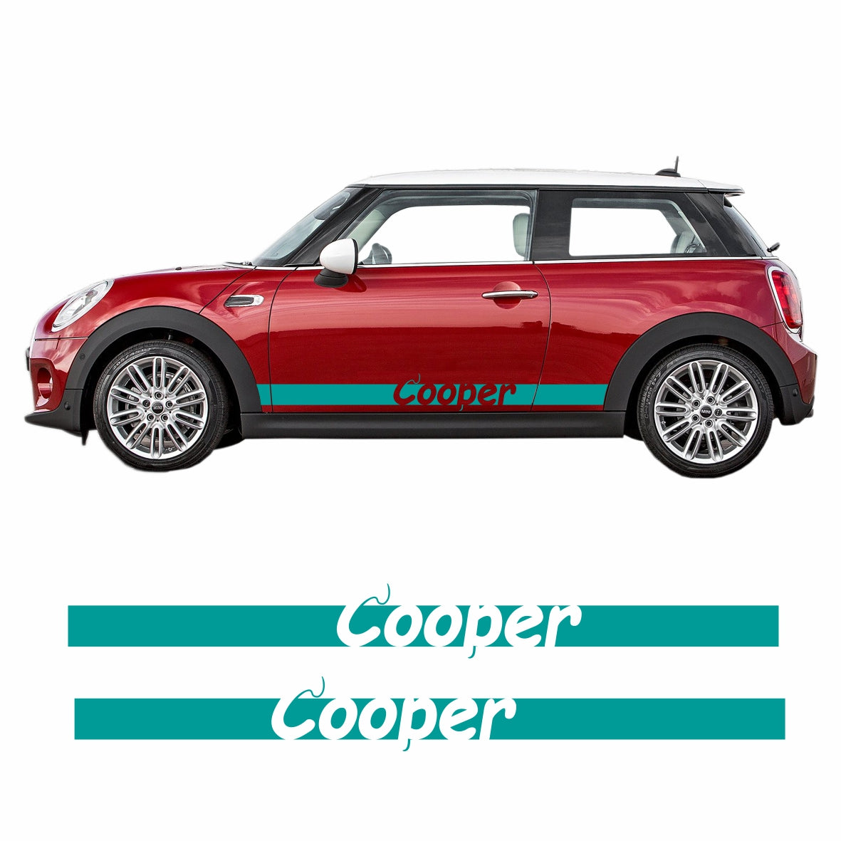Seitenstreifen Mini Cooper "Cooper" Aufkleber Auto Sticker 180 x 19 cm - FOTOFOL