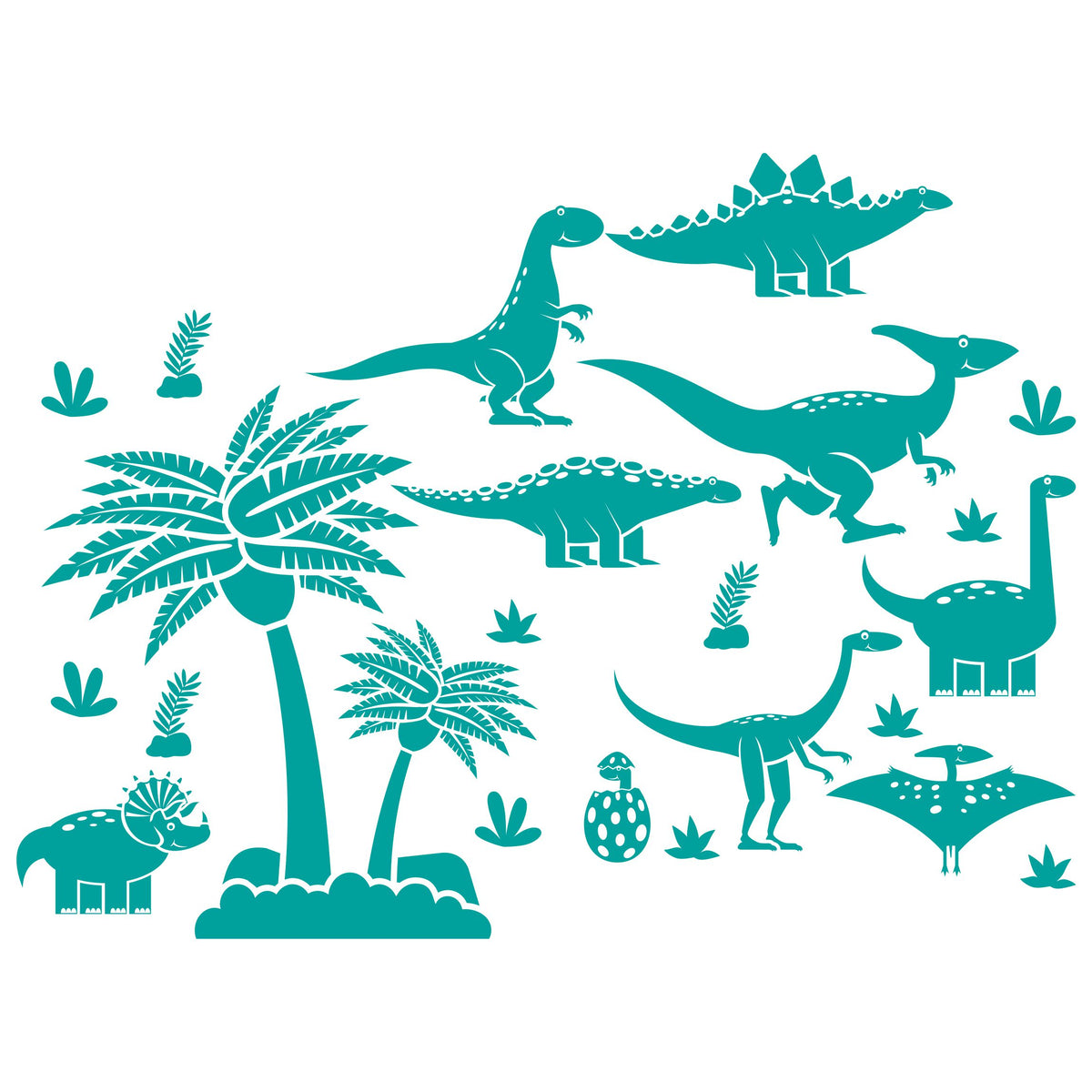 Aufkleber Wandtattoo Dinosaurier Steinzeit Dino Kinderzimmer Junge - FOTOFOL