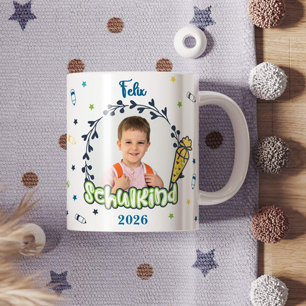 Tasse Einschulung mit Name und Bild Personalisieren Junge