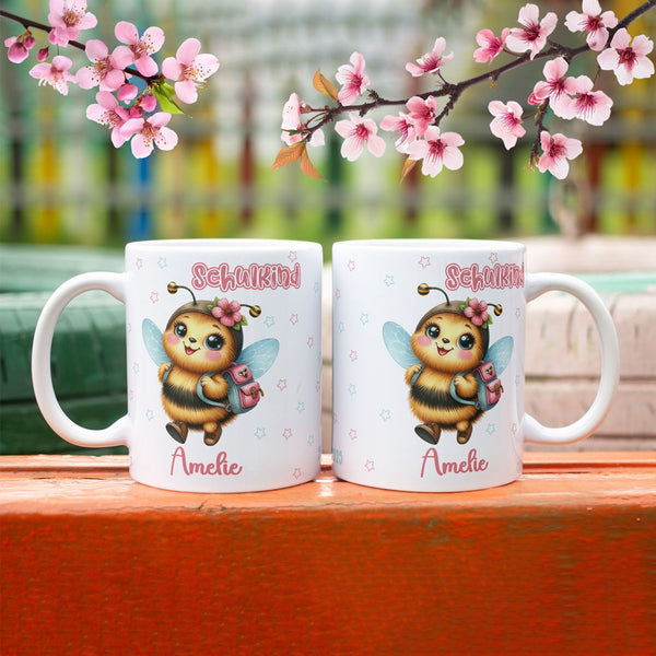 Tasse Einschulung mit Name Personalisieren - Biene