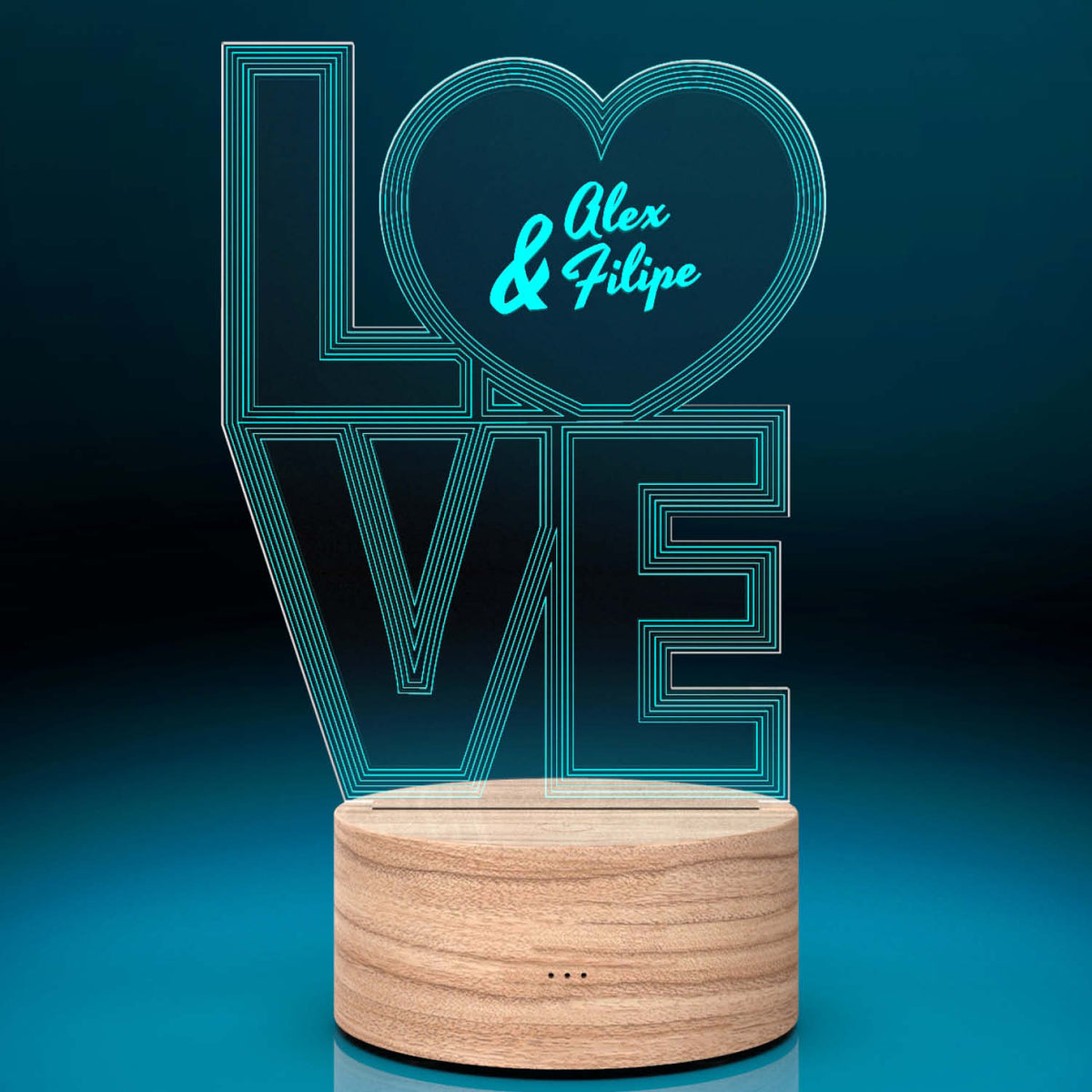 Personalisiertes LED Deko-Licht - Love mit Wunschnamen - FOTOFOL