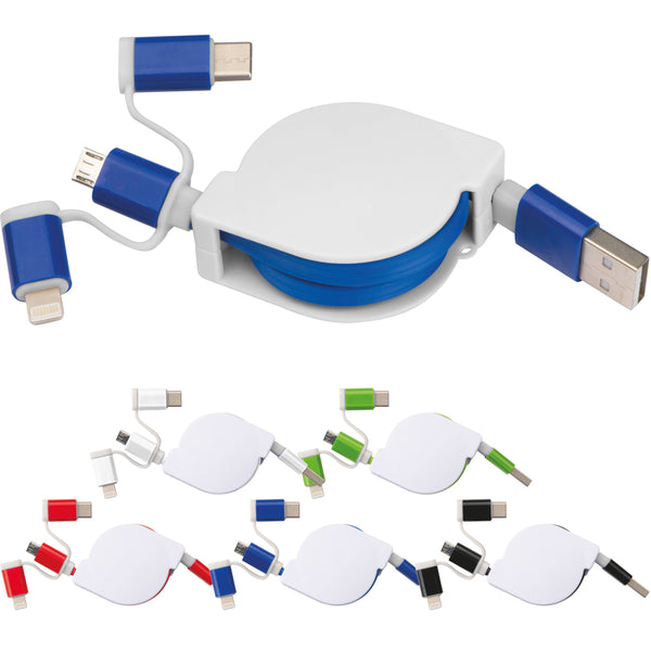 Ausziehbares Ladekabel 3in1