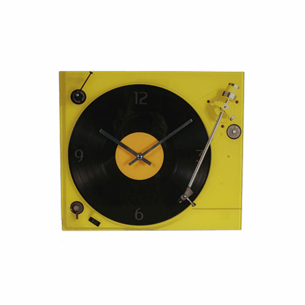 Wanduhr Plattenspieler - grün