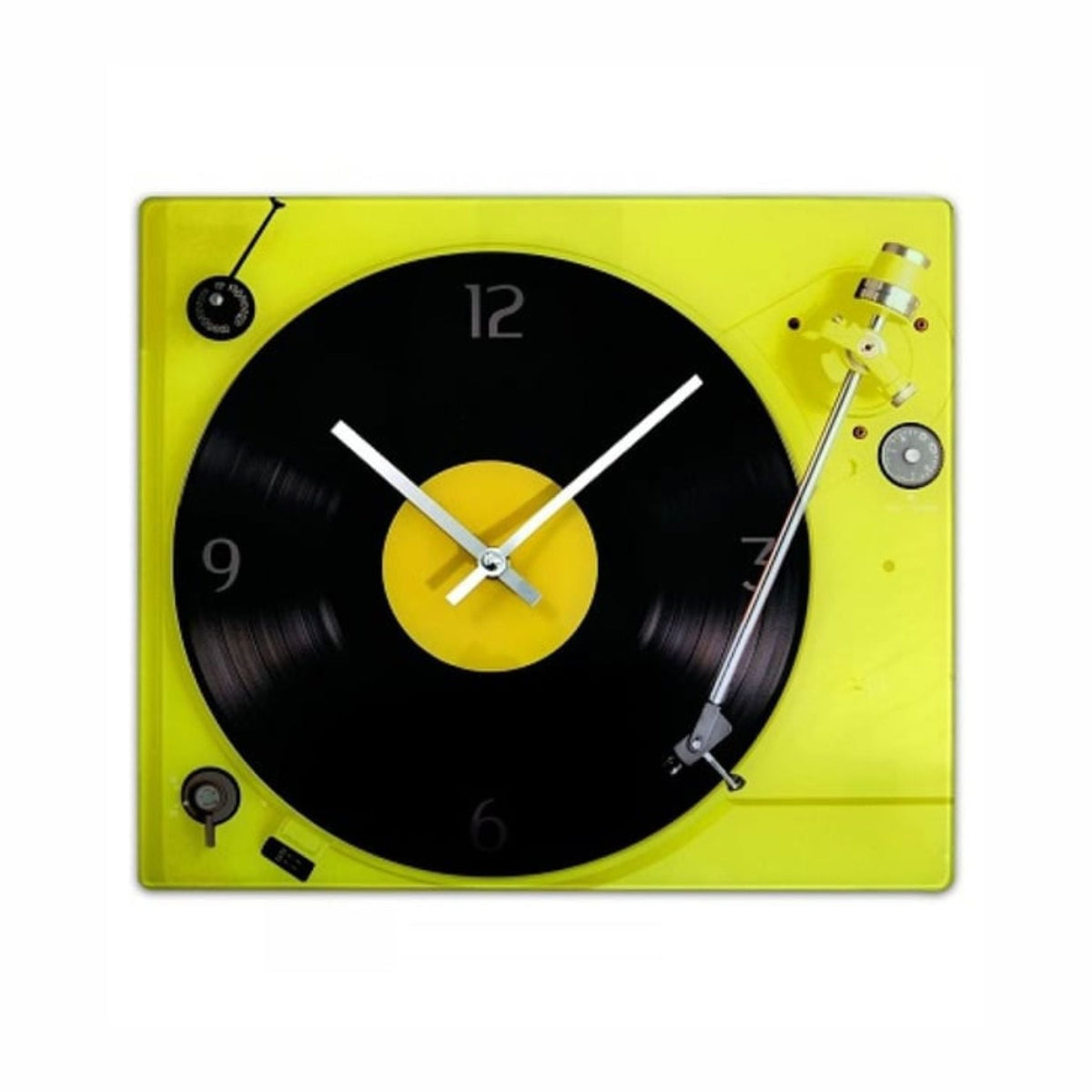 Wanduhr Plattenspieler - grün
