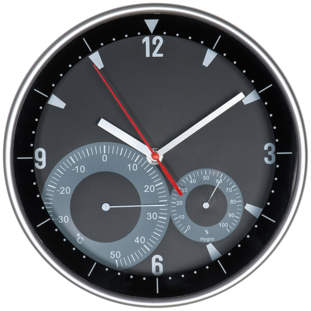 Wanduhr mit Hygro - und Thermometer GEORGE