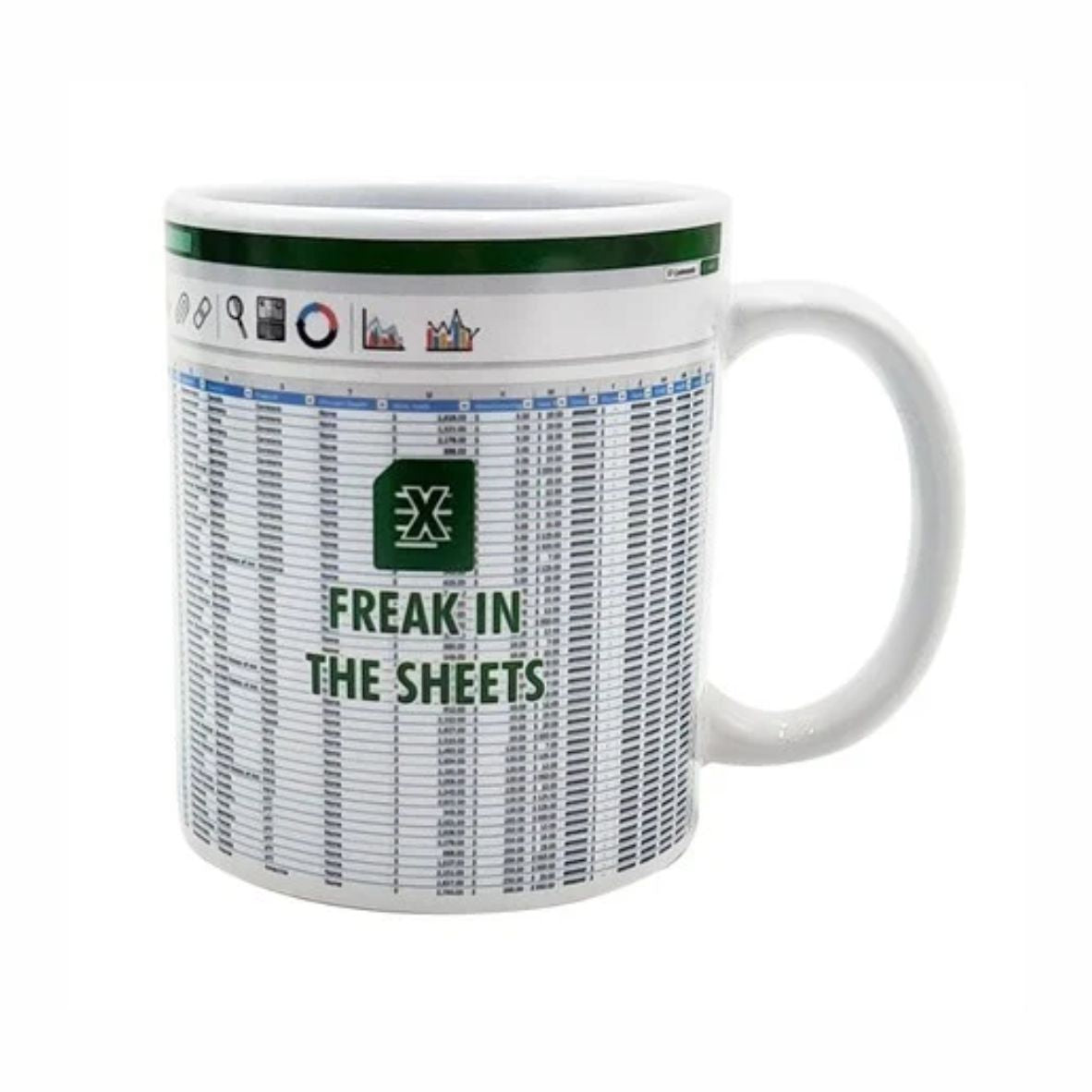 Mad Monkey - Mug Freak in The Sheets - Excel Coffee Mug for Fans 300ml Weiß