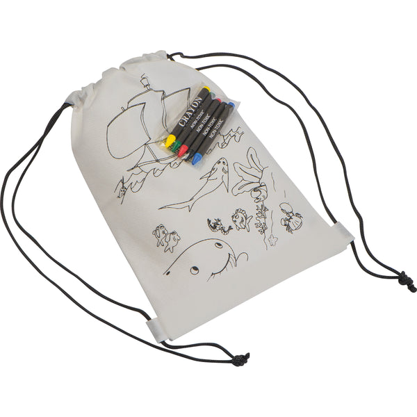 Non Woven Kordeltasche inkl. Wachsmalstiften THEA