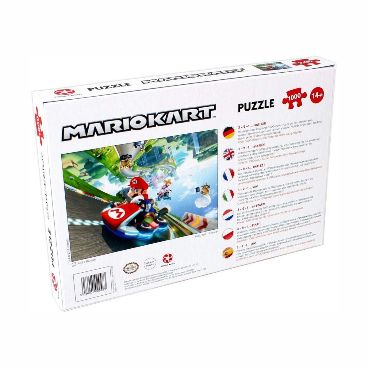 Winning Moves - Puzzle (1000 Teile) - Mario Kart Funracer - Puzzle für Kinder
