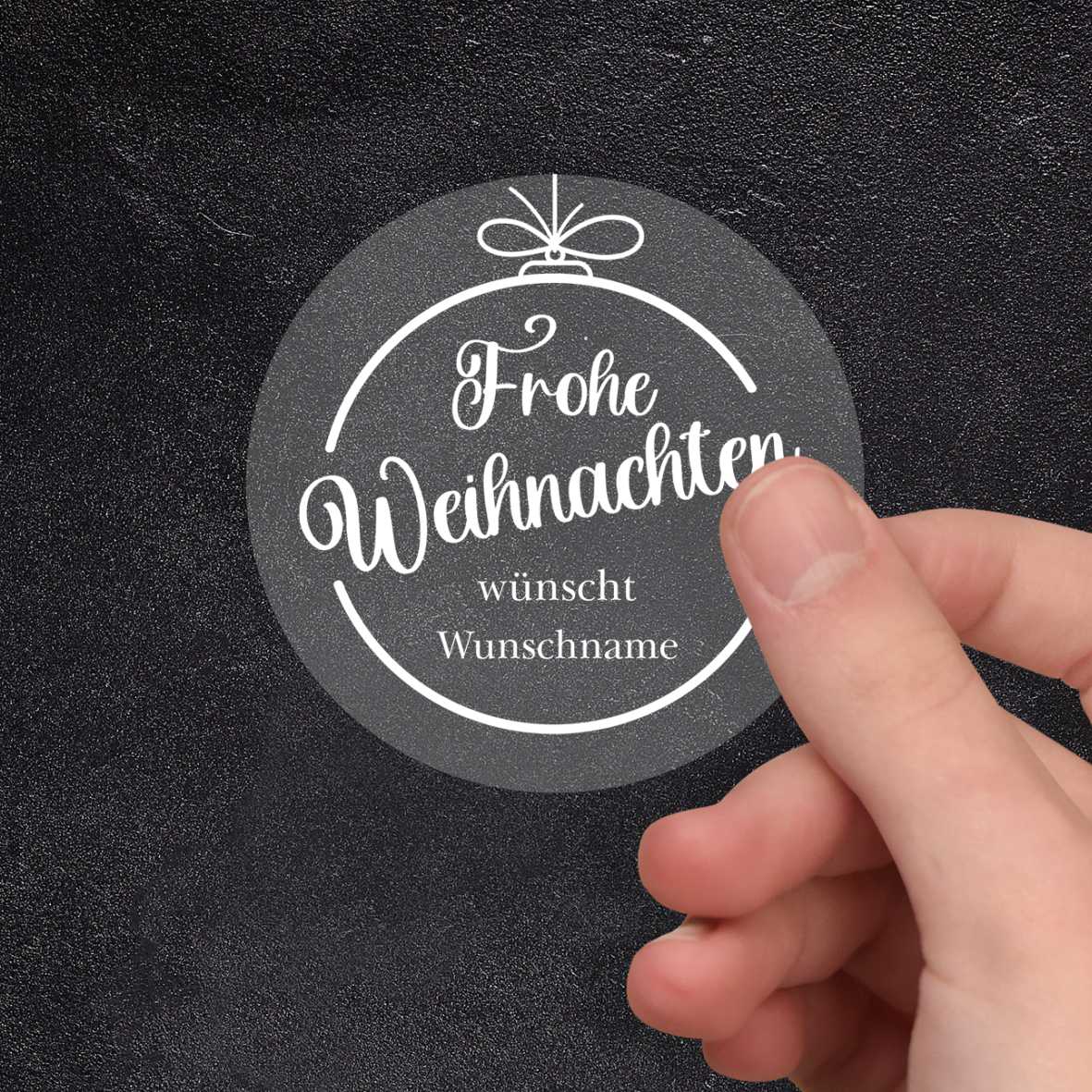 Weihnachten Aufkleber - 24 Stück Personalisierte transparente Aufkleber | Frohe Weihnachten - FOTOFOL