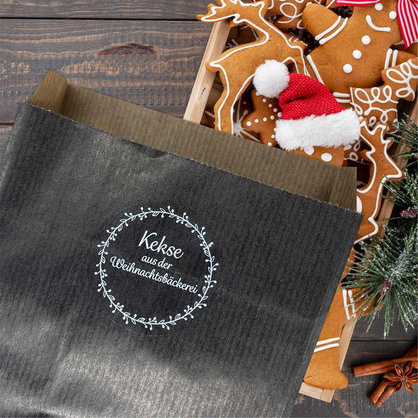 Weihnachten Aufkleber - 24 Stück Personalisierte transparente Aufkleber | Kranz