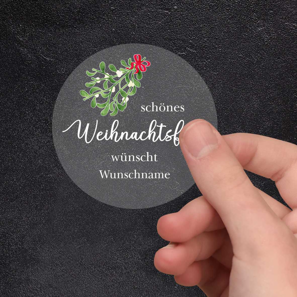 Weihnachten Aufkleber - 24 Stück Personalisierte transparente Aufkleber | Schönes Weihnachtsfest - FOTOFOL