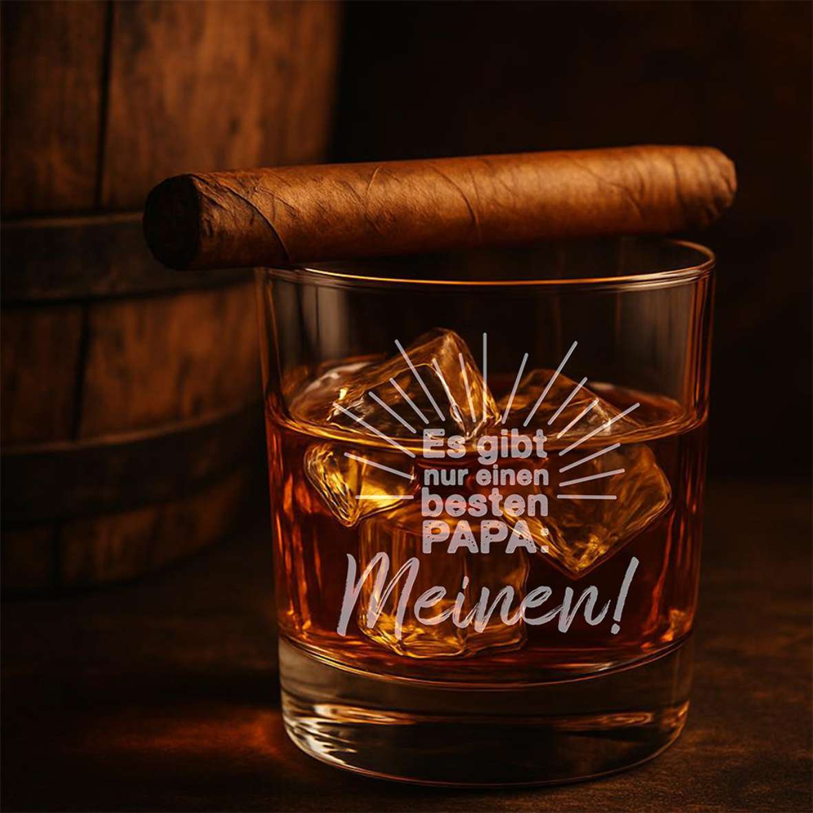 Personalisiertes Whiskey Glas "Es gibt nur einen besten PAPA" - FOTOFOL