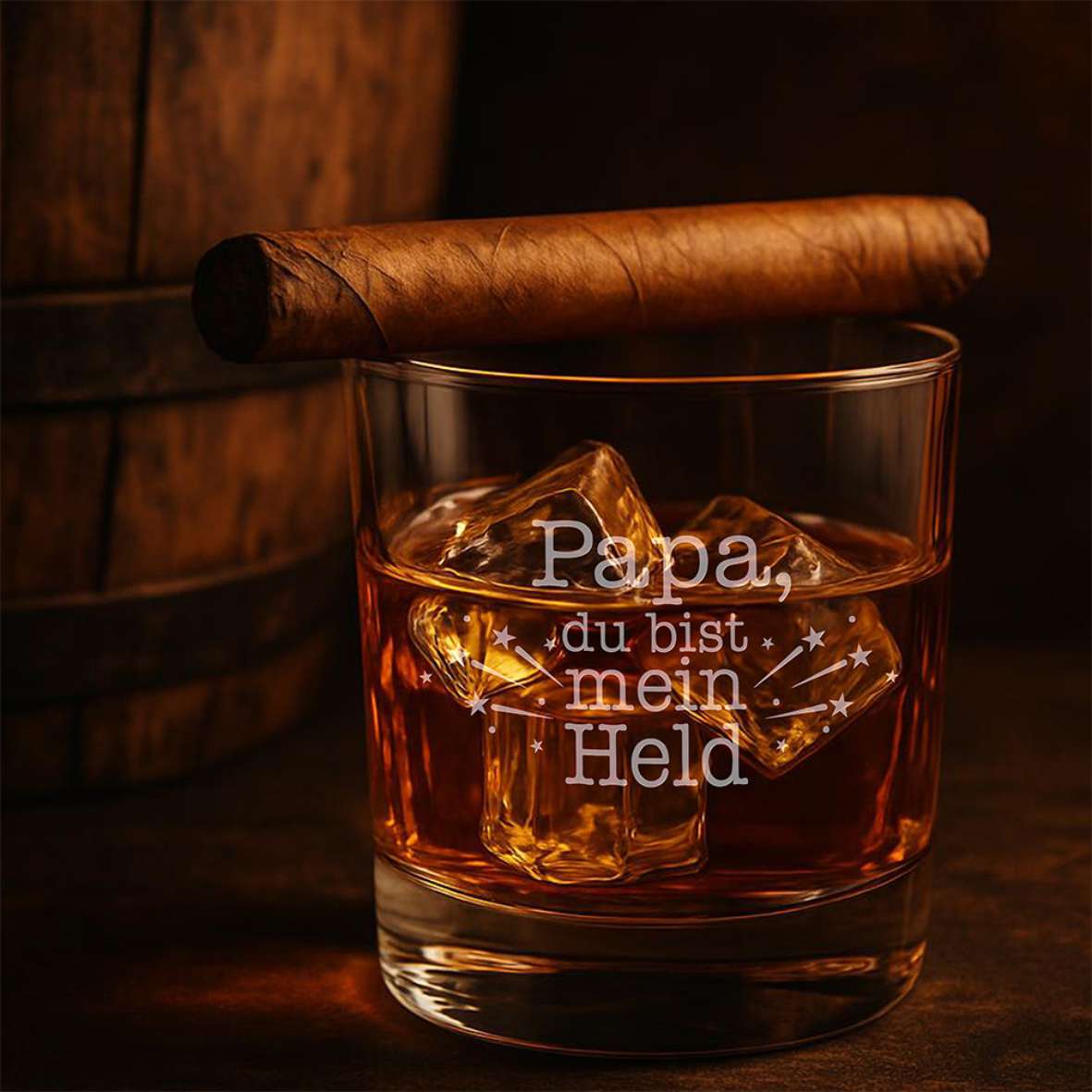 Personalisiertes Whiskey Glas "Papa, du bist mein Held" - FOTOFOL