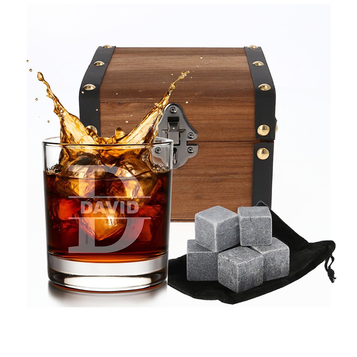 Fotofol - Whiskey Glas mit Gravur I Monogramm Design - personalisierte Geschenke