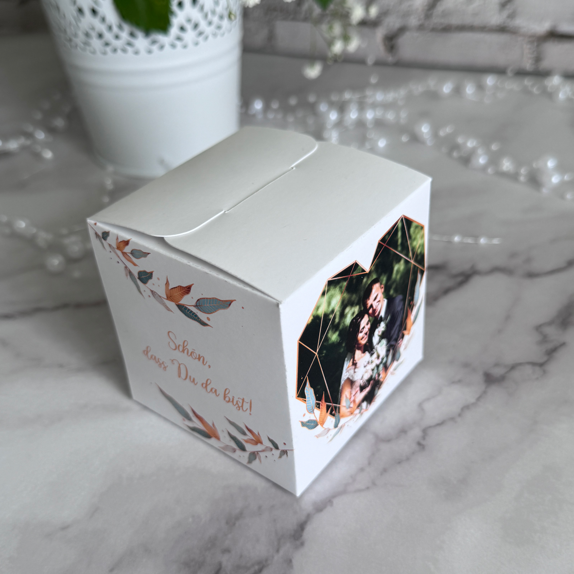 Geschenkbox personalisiert - Blätter - FOTOFOL