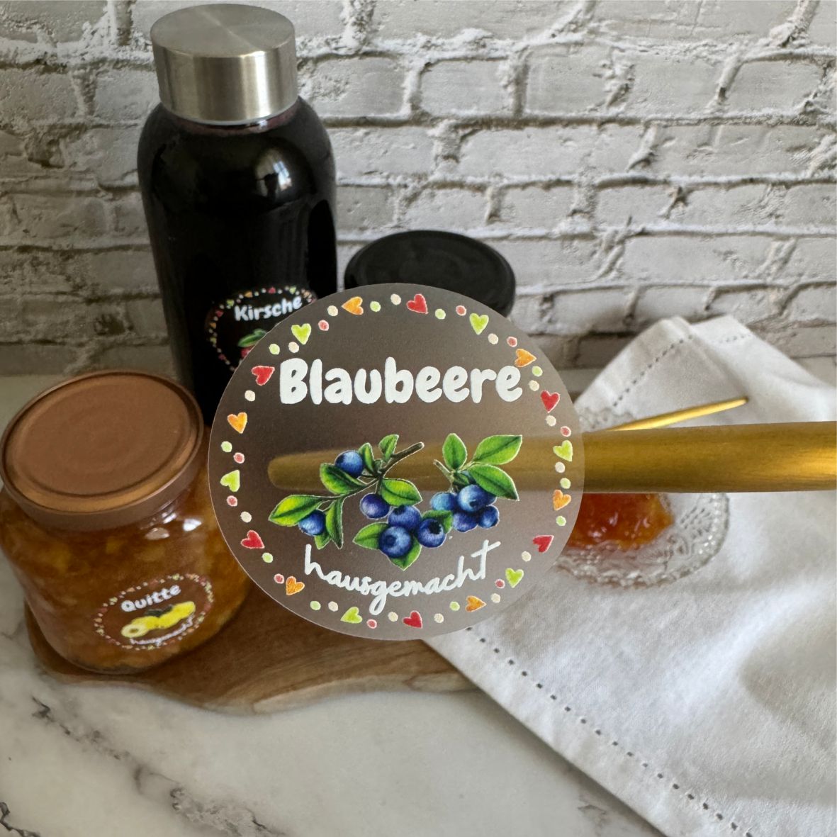 transparente Aufkleber Marmelade - selbstklebende Etiketten für Marmeladengläser - FOTOFOL
